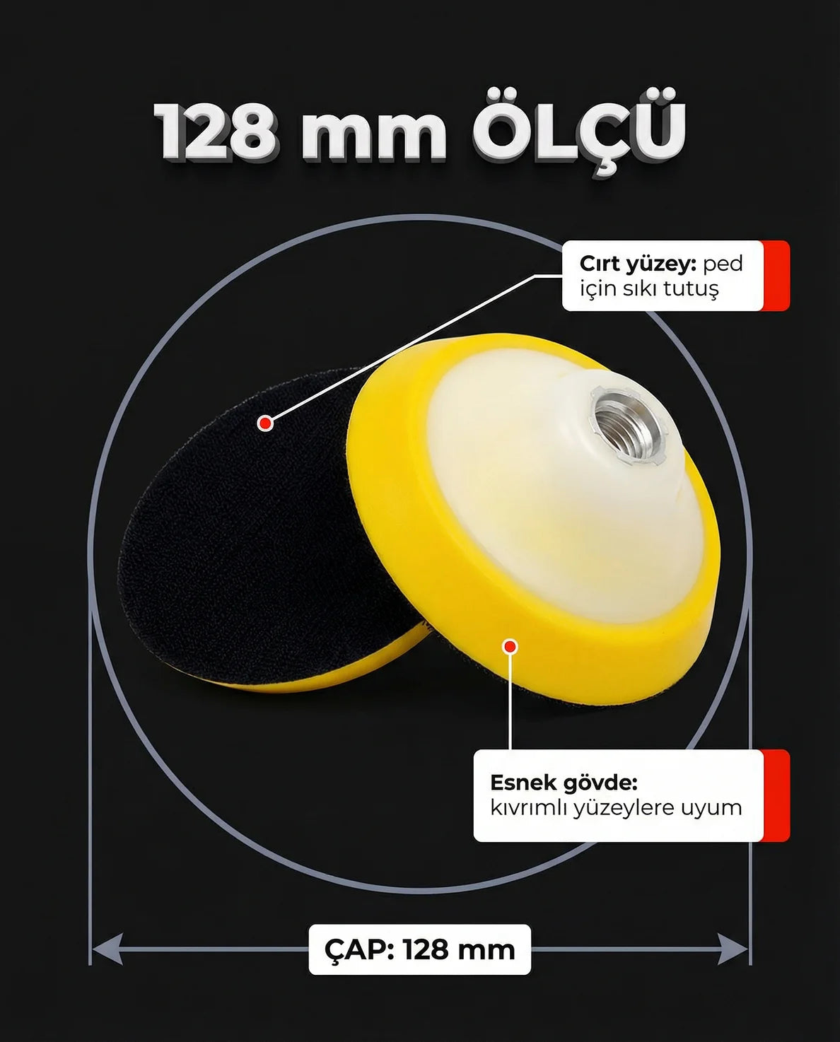 Orbital-Klettbasis 128 mm ∣ Flexibler Poliermaschinentisch ∣ Schön Weiter