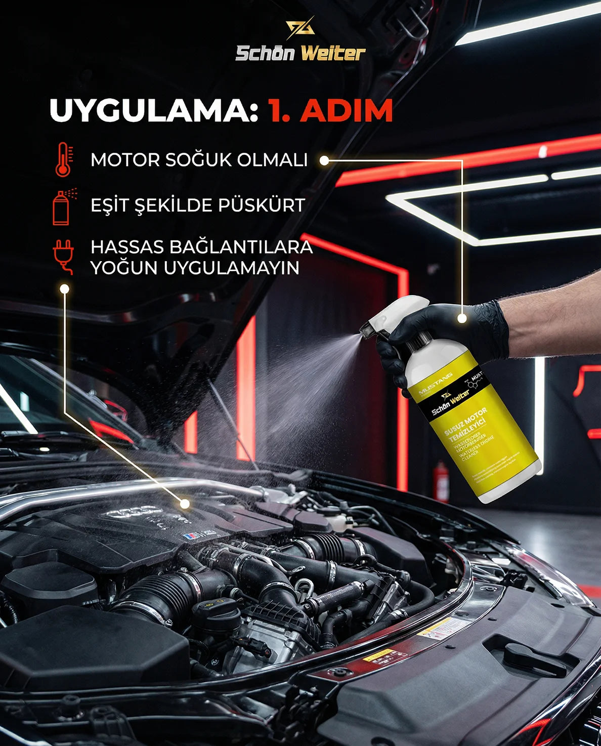 Schön Weiter Fahrzeug Auto Wasserloser Motorreiniger 500 ml Spray (Mustang)