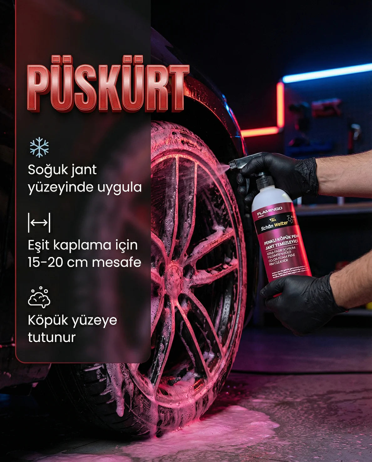 Schön Weiter Fahrzeug Auto Rosa Felgenreiniger – Buntes Schaumspray 500 ml (Flamingo)