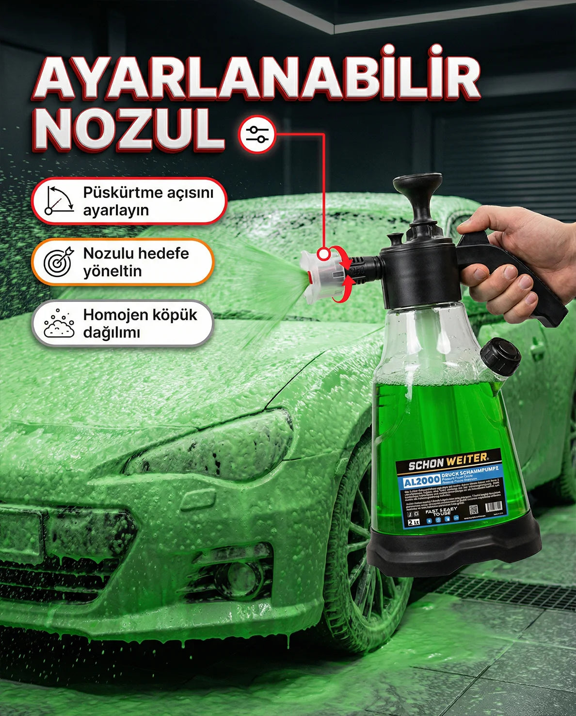 Schön Weiter AL2000 Transparente 2Lt Auto Vehicle Foaming Pump