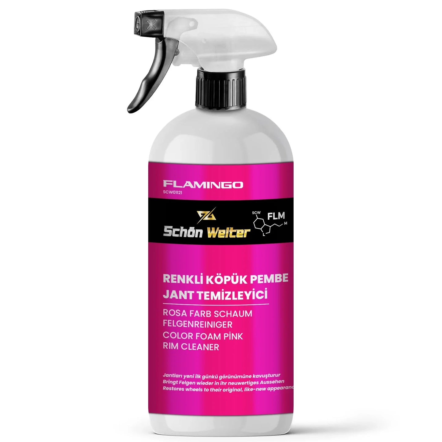 Schön Weiter Fahrzeug Auto Rosa Felgenreiniger – Buntes Schaumspray 500 ml (Flamingo)