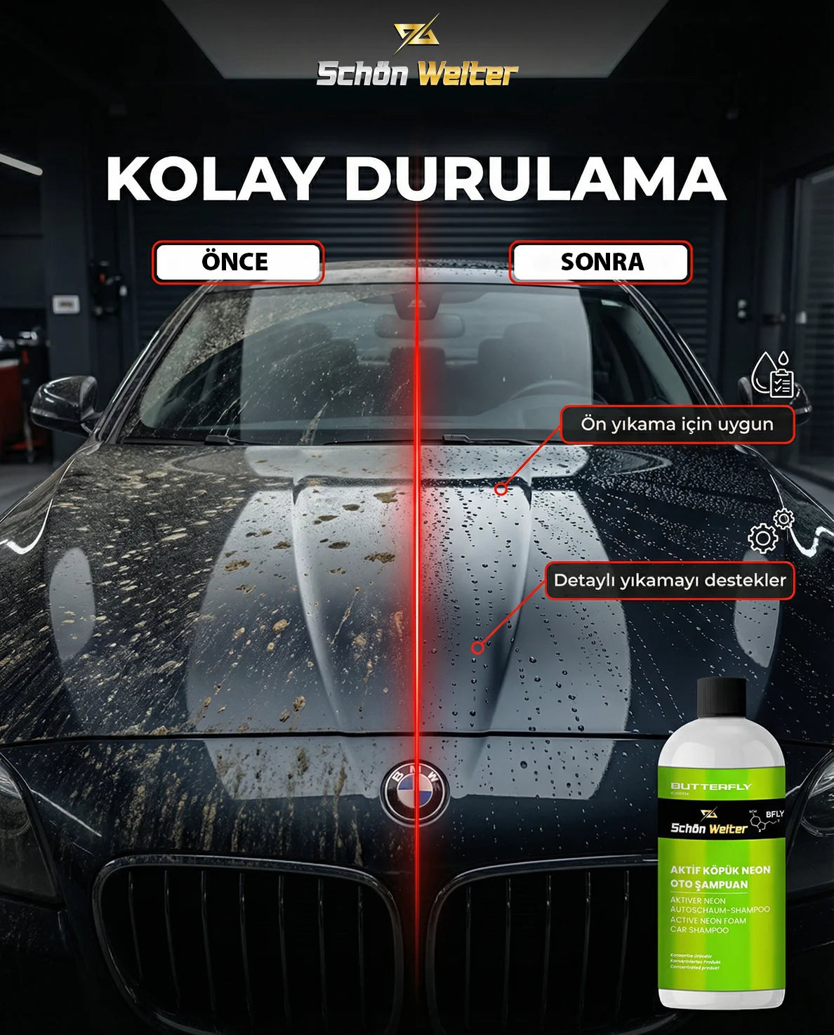 Schön Weiter Vehicle Auto Active Foam Neon Auto Shampoo 500ml (Schmetterling)
