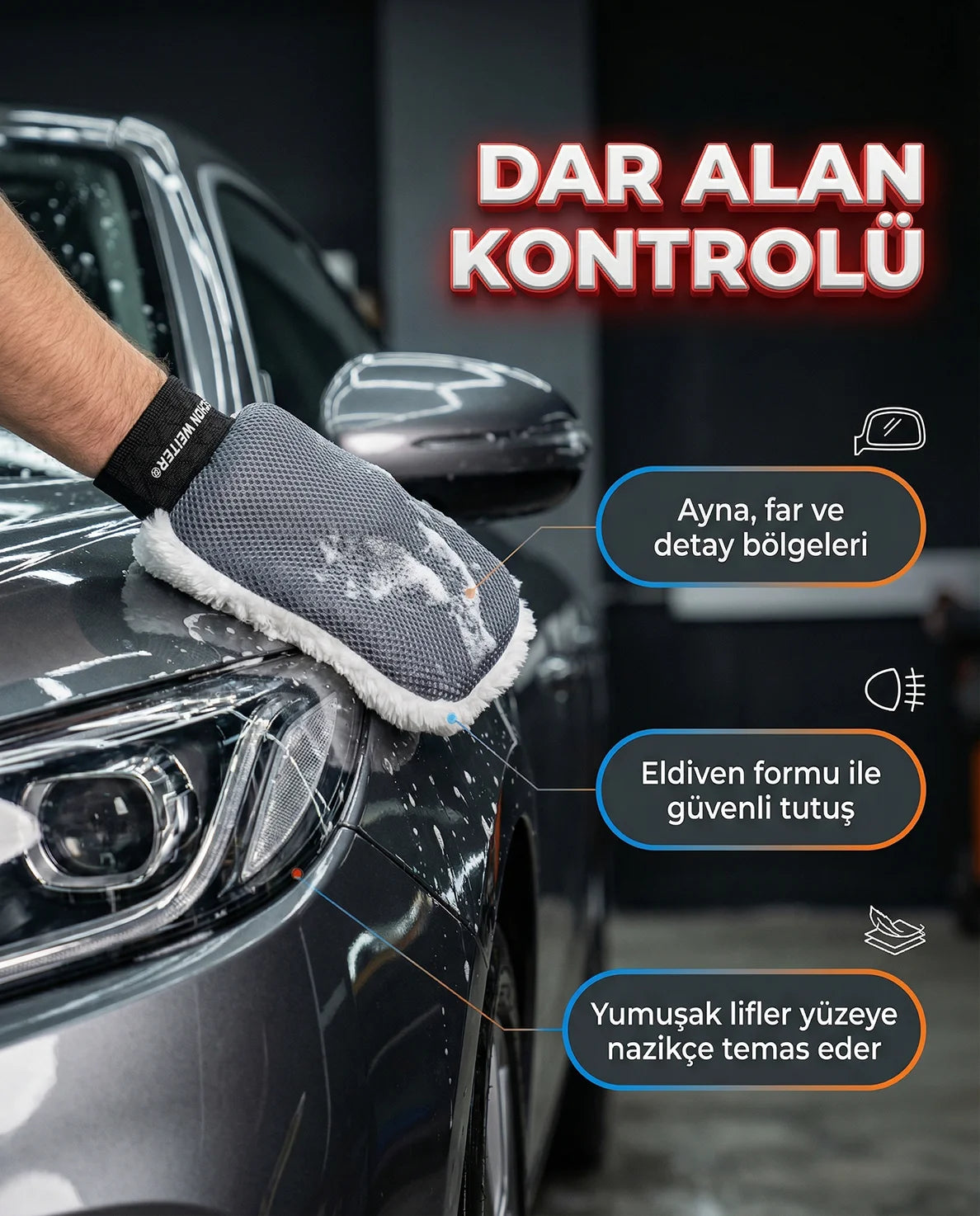 Schön Weiter Autowaschhandschuh aus Mikrofaser mit Wollstruktur – speziell für empfindliche Lacke