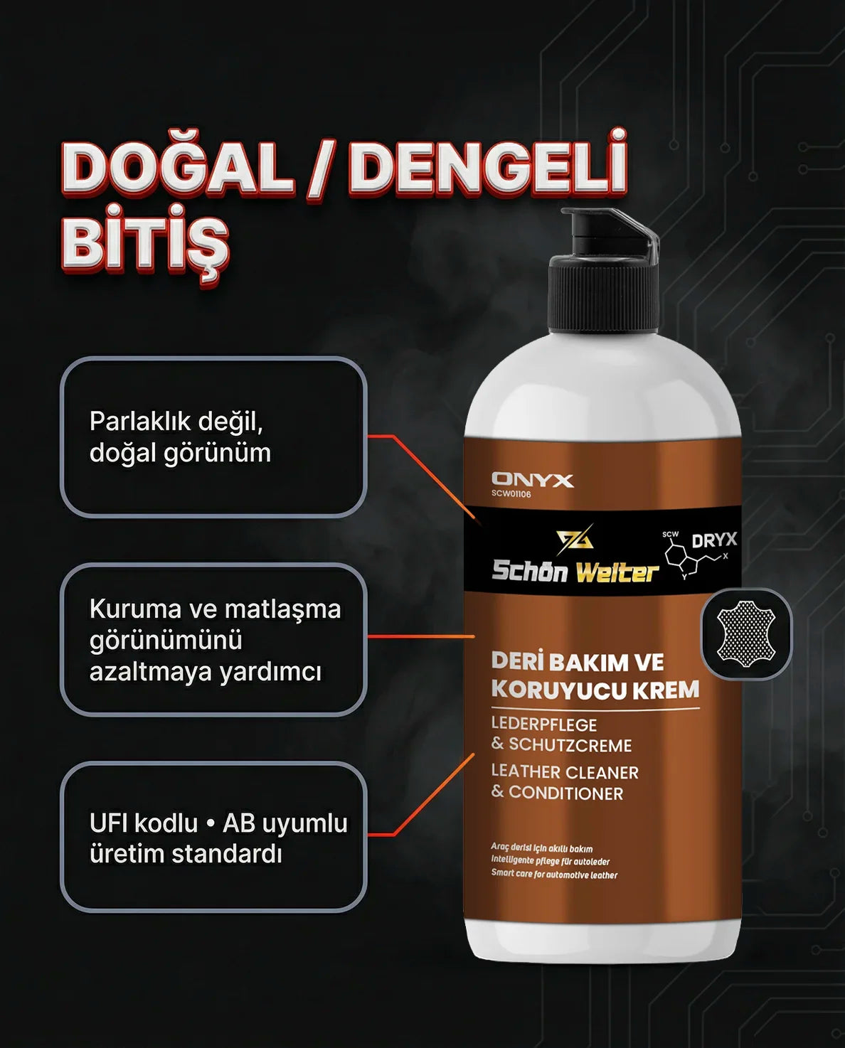 Schön Weiter Fahrzeug-Auto-Lederpflege- und Schutzcreme 500 ml (Onyx)