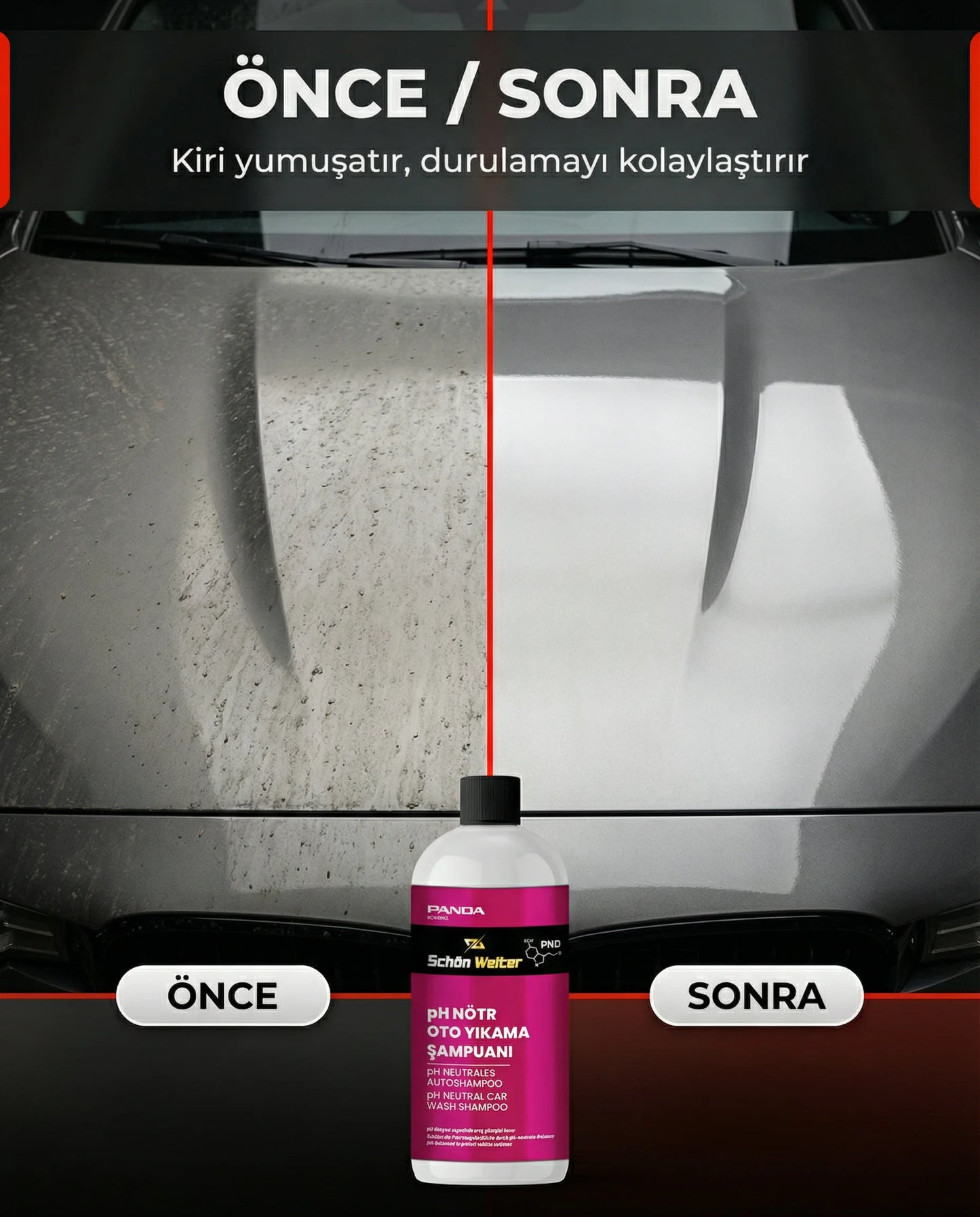 Schön Weiter Vehicle Auto Ph Neutral Sıo02 Car Wash Shampoo 500ml (Panda)