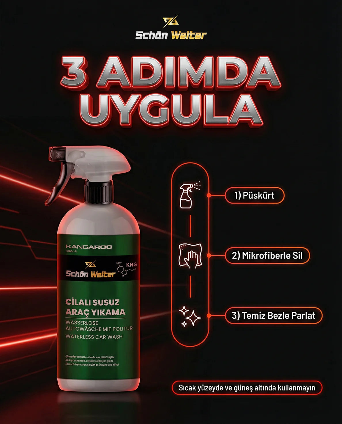Schön Weiter Vehicle Auto Polish Wasserloses Autowaschspray 500 ml (Känguru)