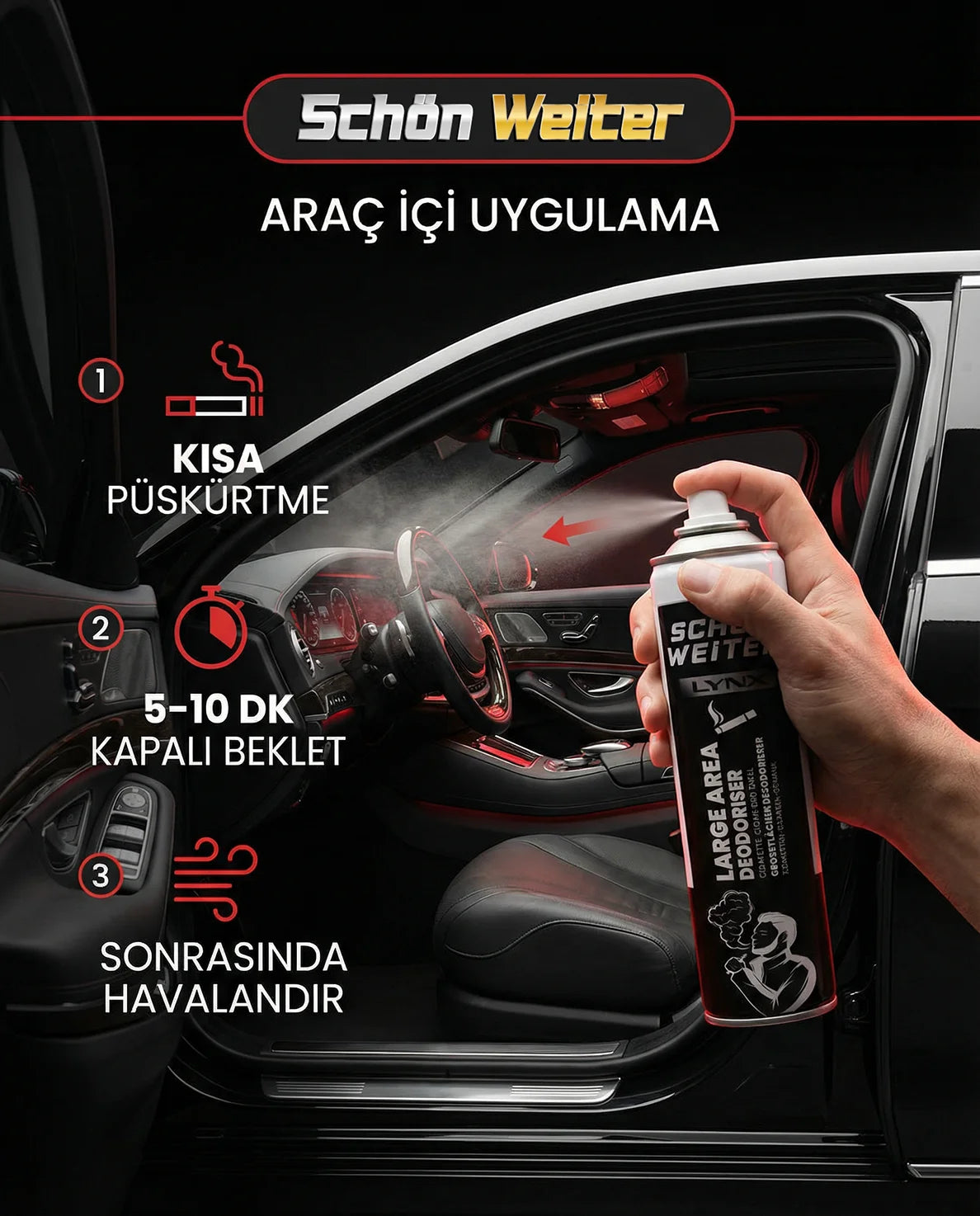 Schön Weiter Vehicle Auto Large Area Fragrance 750 ml – Geheimformel, die Zigaretten- und Zigarrengeruch beseitigt