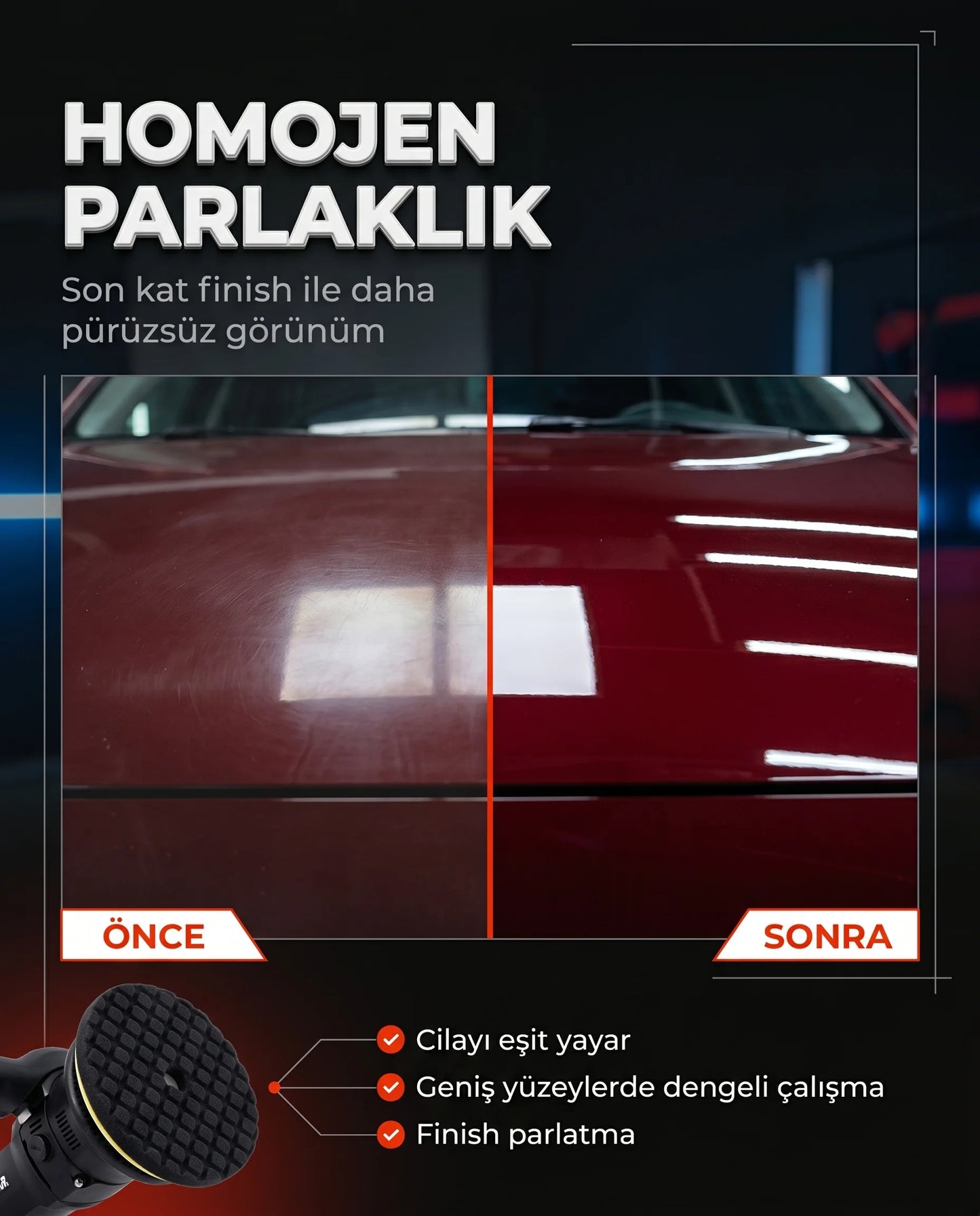Schön Weiter Vehicle Auto Orbital Topcoat – Finish Scratch Remover Paste Polierschwamm Schwarz 5 Zoll – 128 mm