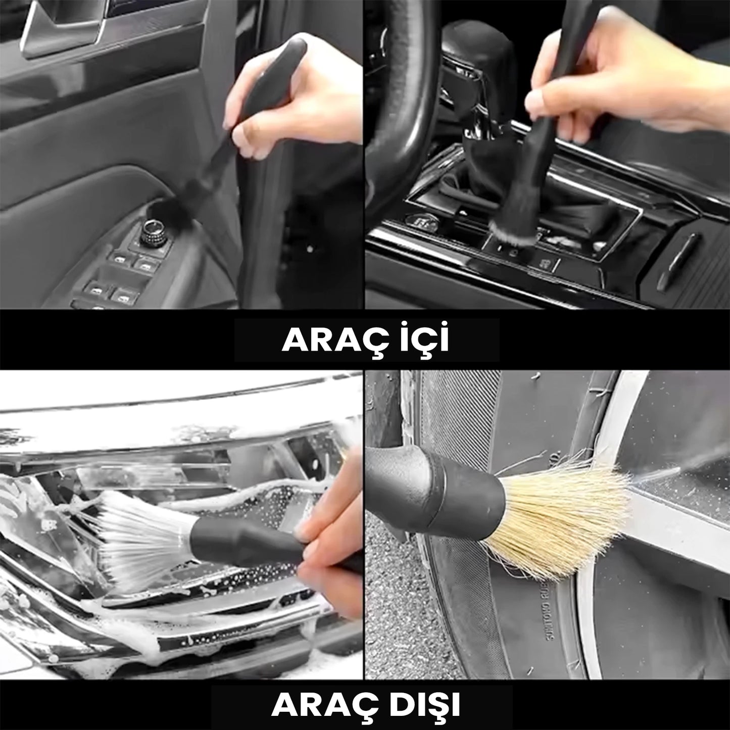 Schön Weiter 3er-Pack Auto-Reinigungsbürste ∣ Fahrzeug-Auto-Detailbürste