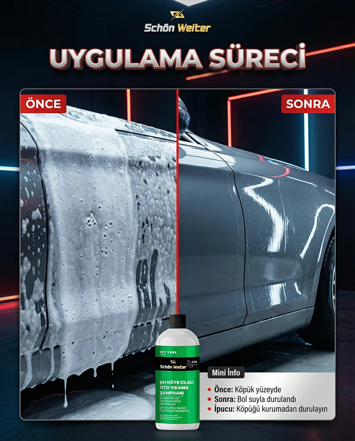 Schön Weiter Vehicle Auto PH Neutral Polished Car Wash Shampoo 500 ml (Otter)