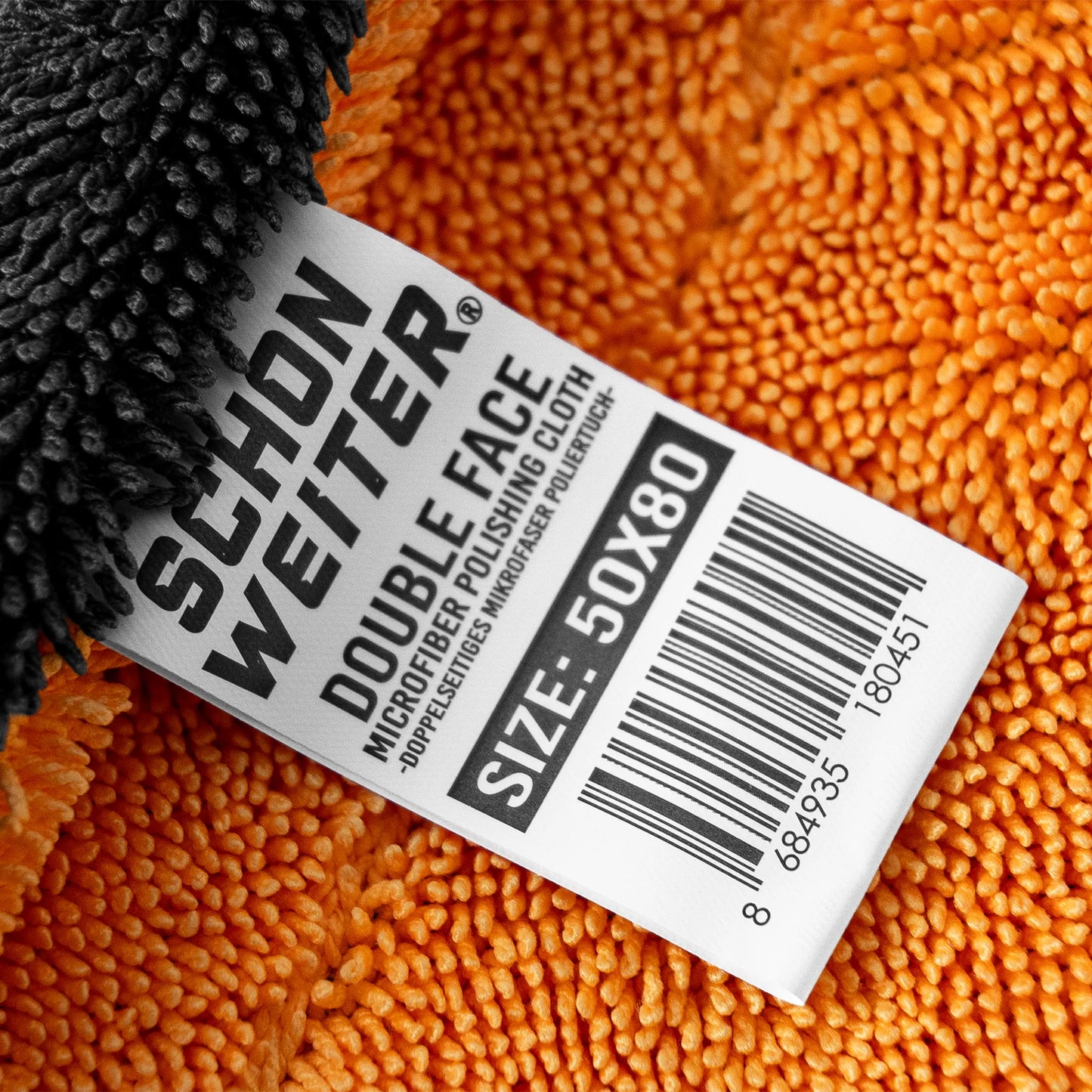 Schön Weiter – Extra saugfähiges Premium-Auto-Trocknungstuch aus gedrehter Mikrofaser (Orange), 1200 g/m² – 50 x 80 cm