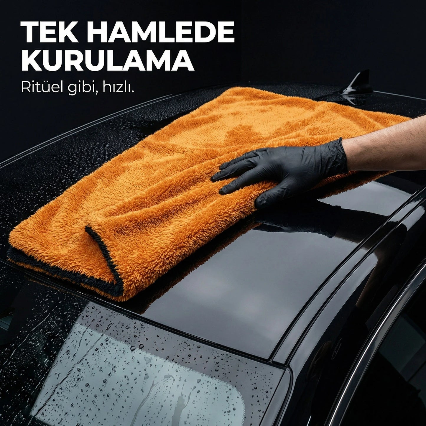 Schön Weiter – Extra saugfähiges Premium-Auto-Trocknungstuch aus gedrehter Mikrofaser (Orange), 1200 g/m² – 50 x 80 cm